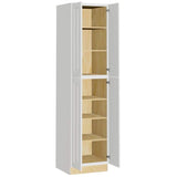 Home Decorators Collection Grayson 24 in. W x 24 in. D x 96 in. H Assembled Plywood Pantry Kitchen Cabinet in Pacific White with Soft Close