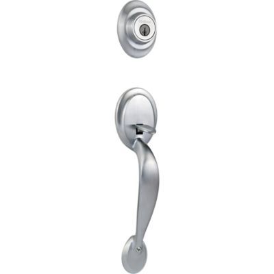 Kwikset Dakota Antique Brass Smartkey Single-Cylinder Deadbolt Keyed Entry Door Handleset