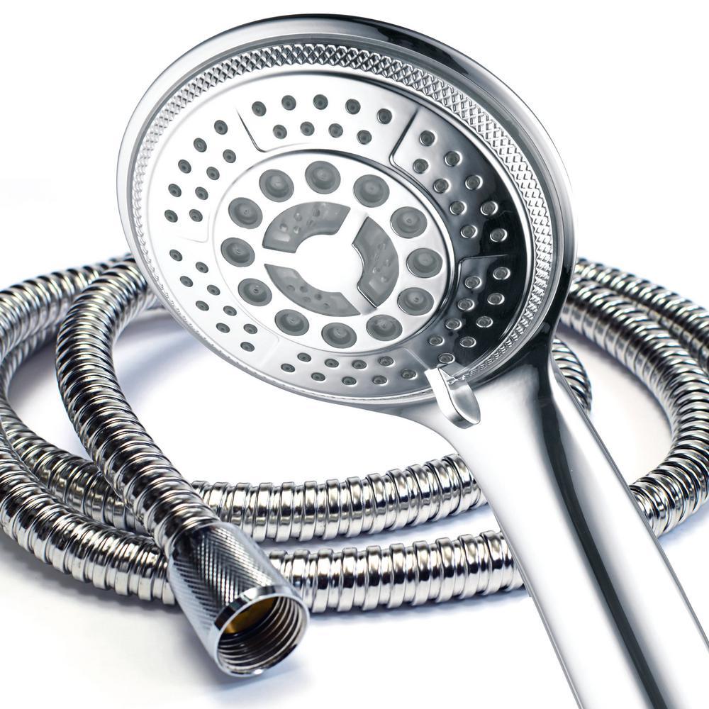 5-Spray Setting LED Handheld Shower in Chrome - Super Arbor