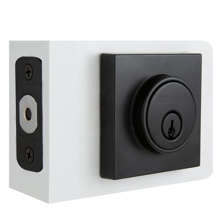 Contemporary Square Matte Black Single Cylinder Deadbolt