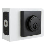 Contemporary Square Matte Black Single Cylinder Deadbolt