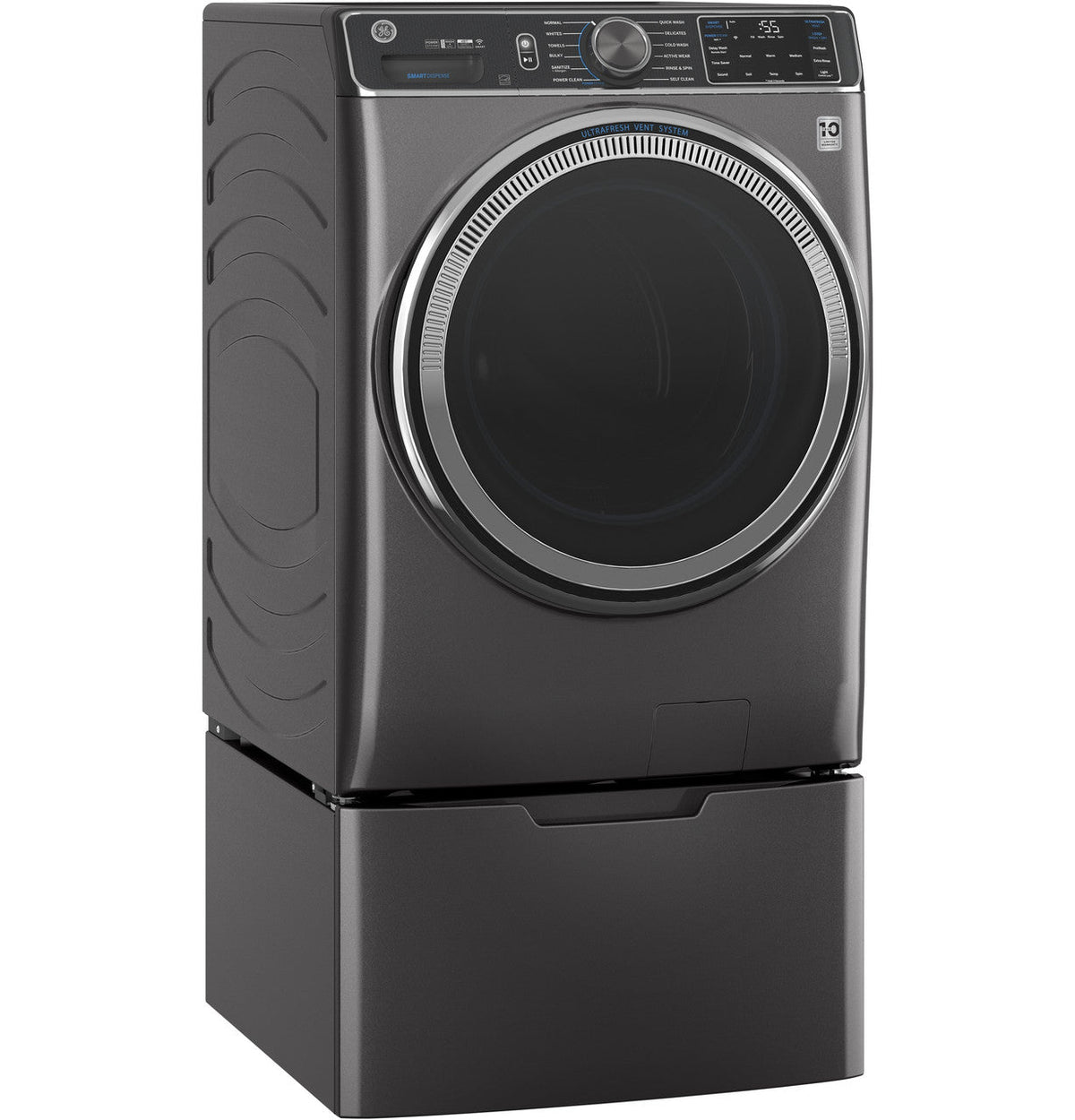 GE UltraFresh Vent System 5-cu ft Stackable Steam Cycle Front-Load Washer (Sapphire Blue) ENERGY STAR