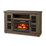Caufield 54 in. Media Console Infrared Electric Fireplace in Vintage Warm Oak - Super Arbor