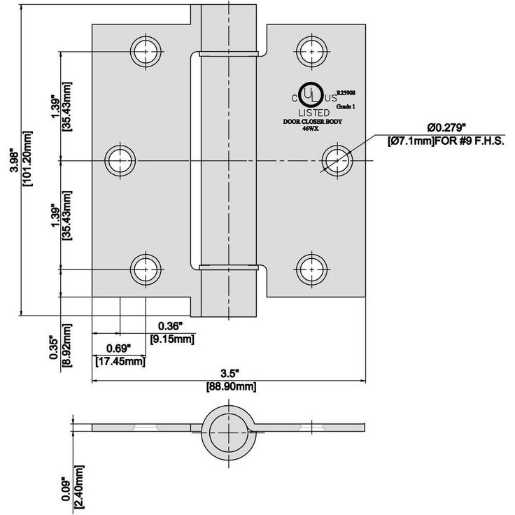 3-1/2 in. Satin Chrome Adjustable Spring Door Hinge
