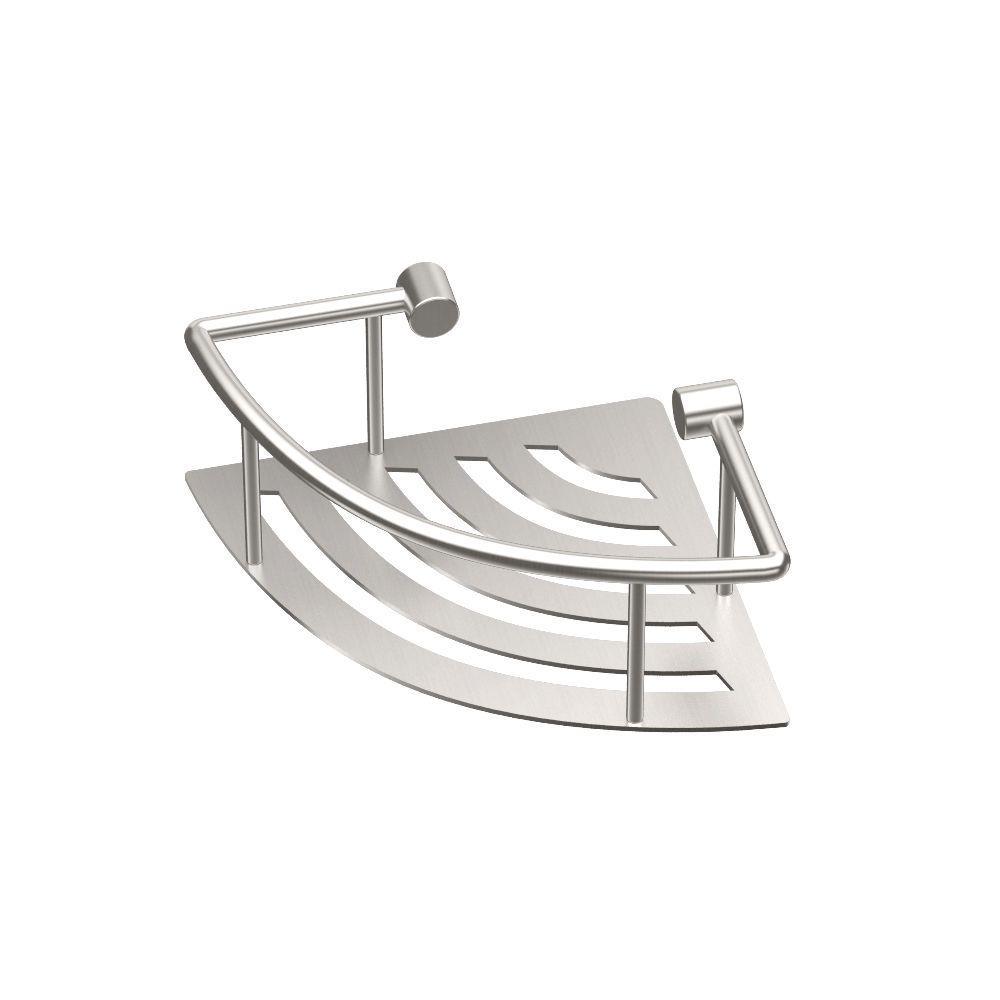 8 in. W Elegant Corner Shelf in Chrome - Super Arbor