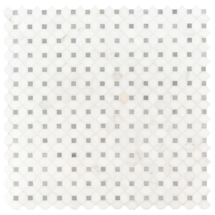 MSI Bianco Dolomite Dotty 12.31 in. x 12.36 in. x 10 mm Polished Marble Mesh-Mounted Mosaic Tile (10.6 sq. ft. / case)