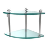 Southbeach Collection 8 in. 2-Tier Corner Glass Shelf in Oil Rubbed Bronze - Super Arbor