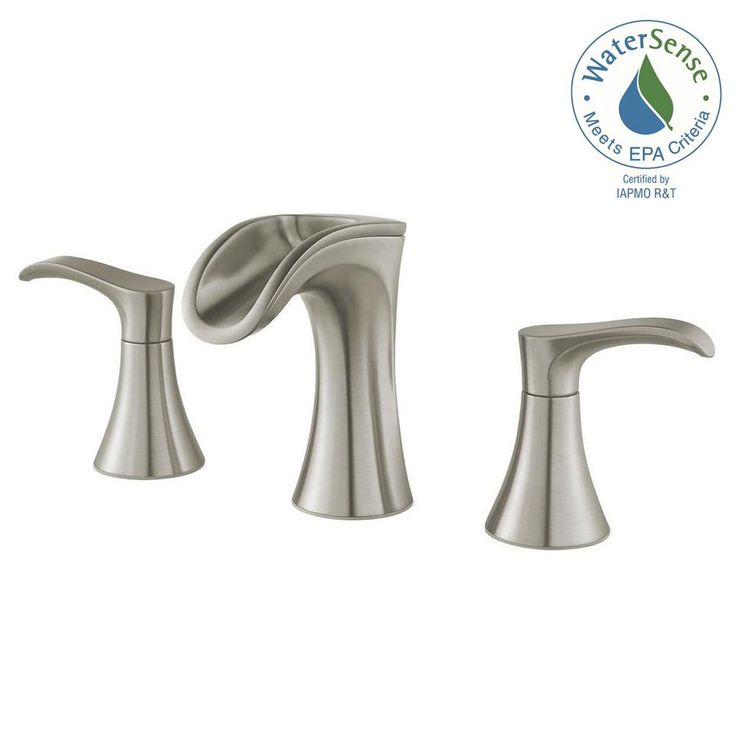 Brea 8 in. Widespread 2-Handle Waterfall Bathroom Faucet in Brushed Nickel