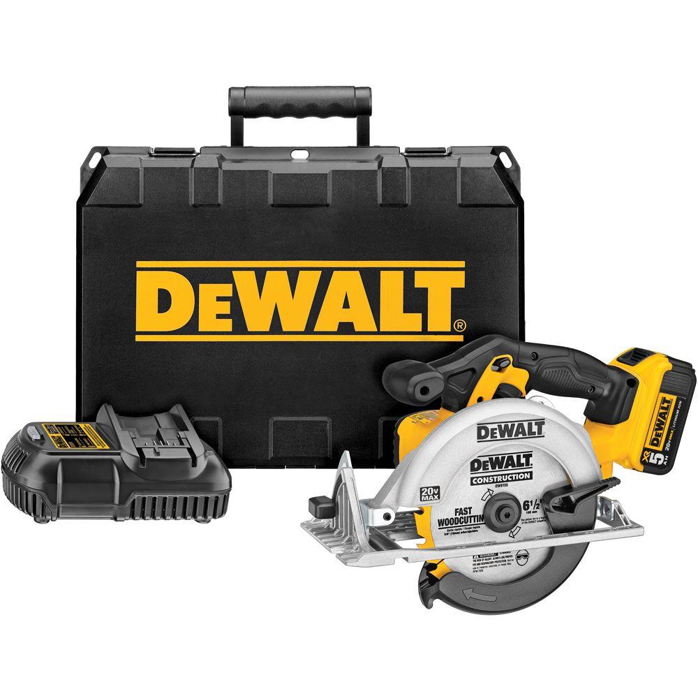 20-Volt MAX Lithium-Ion Cordless Circular Saw Kit with Battery 5Ah, Charger and Case - Super Arbor