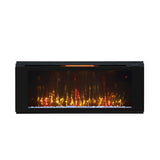 Helen 48 in. Wall-Mount Electric Fireplace in Black - Super Arbor