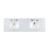 Carrara 60 in. W Marble Single Basin Vanity Top in Carrara White with White Basin - Super Arbor