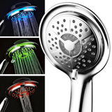 5-Spray Setting LED Handheld Shower in Chrome - Super Arbor