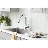 Market Single-Handle Pull-Down Sprayer Kitchen Faucet in Chrome - Super Arbor