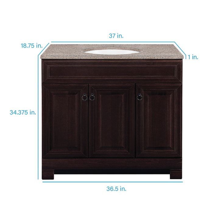Style Selections Gladmere 36.5-in Java Single Sink Bathroom Vanity with Nutmeg Solid Surface Top