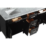 Savona 72 in. W x 22 in. D x 36 in. H Bath Vanity in Espresso with Vanity Top in White with White Basin and Mirror - Super Arbor