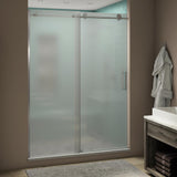 Coraline XL 56 - 60 in. x 80 in. Frameless Sliding Shower Door with StarCast Clear Glass in Stainless Steel Right Hand - Super Arbor