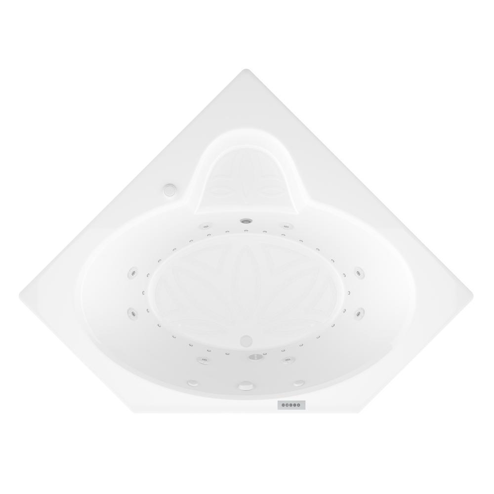 Malachite Diamond 5 ft. Acrylic Corner Drop-in Whirlpool Air Bathtub in White - Super Arbor
