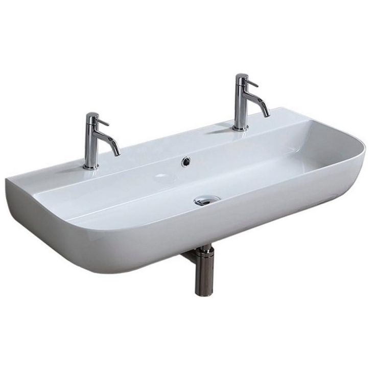 Nameeks Glam Wall Mounted Bathroom Sink in White