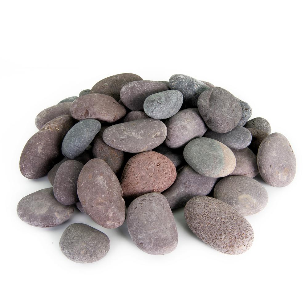 Southwest Boulder & Stone 0.50 cu. ft. 2 in. to 3 in. Mixed Mexican Beach Pebble Smooth Round Rock for Gardens, Landscapes and Ponds - Super Arbor