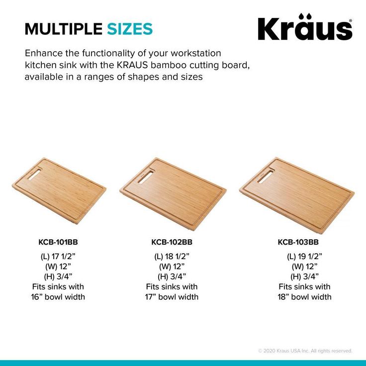 19.5 in. x 12 in. Rectangle Organic Solid Bamboo Cutting Board for Kitchen Sink
