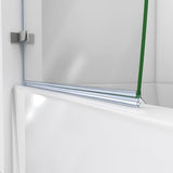DreamLine Aqua Uno 34 5/16 in. W x 58 in. H Frameless Hinged Tub Door, Brushed Nickel