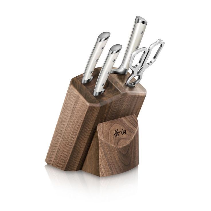 S1 Series German Steel Forged 5-Piece Starter Knife Block Set in Walnut