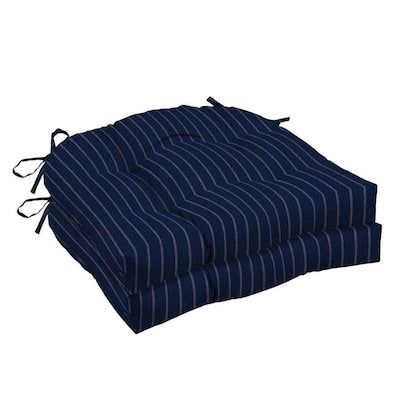 Arden Selections 2-Piece Sailor Blue Ticking Stripe Seat Pad