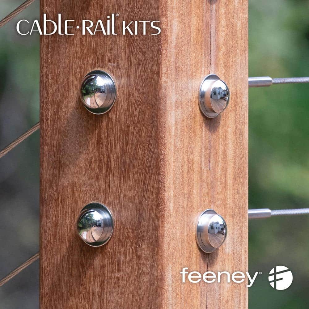 Feeney 3/8 in. Stainless Steel Dome End Cap for Cable Railing System (4-Pack)