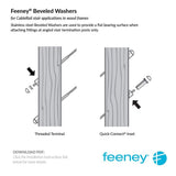 Feeney 3/8 in. I.D. Stainless Steel Bevel Washer for Quick-Connect for Cable Railing System (4-Pack)