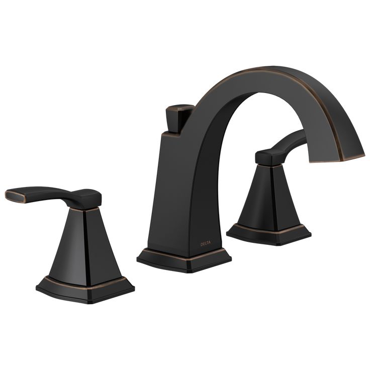Delta Flynn Oil Rubbed Bronze 2-Handle Widespread WaterSense Bathroom Sink Faucet with Drain