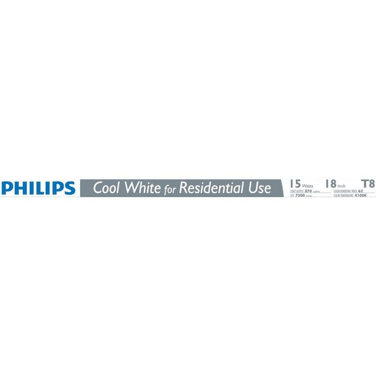 Philips 15-Watt 18 in. Linear T8 Fluorescent Tube Light Bulb Cool White (4100K)