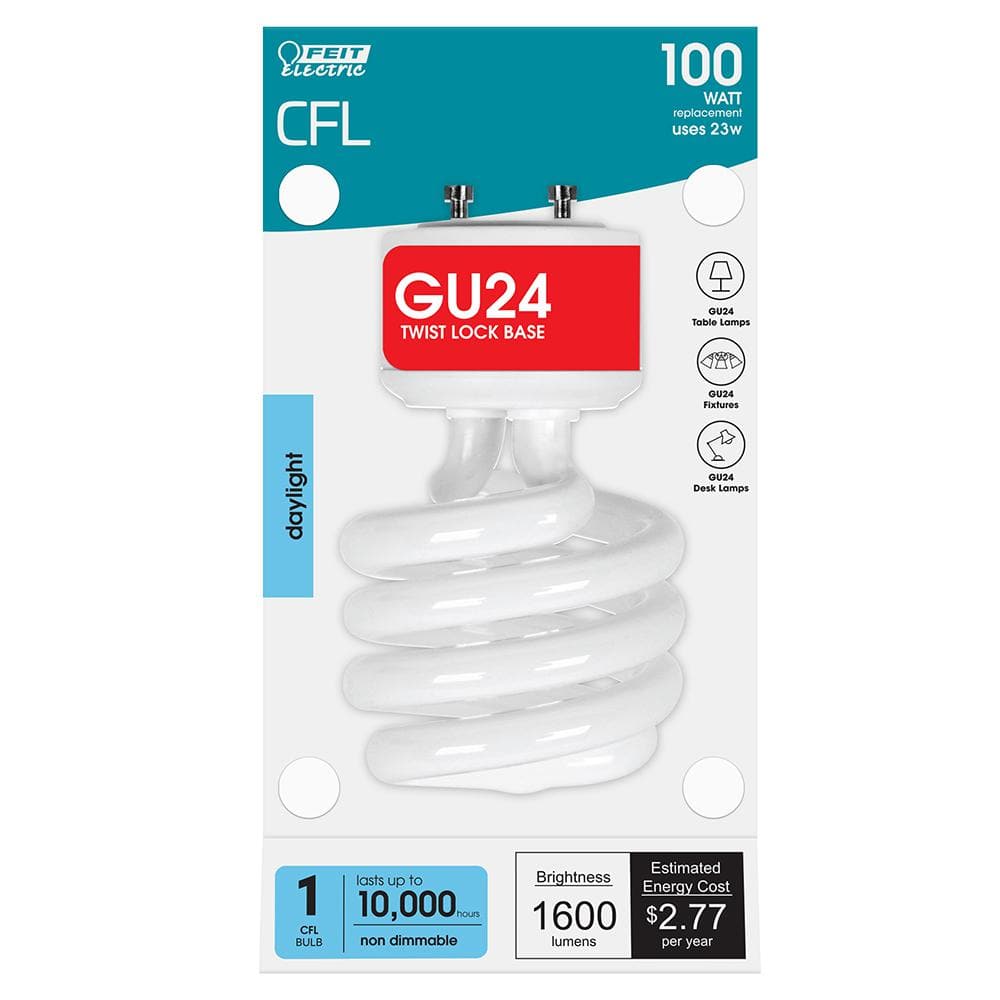 Philips 100-Watt Equivalent Spiral CFL Light Bulb, Daylight 5000K, GU24 Base (6-Pack)