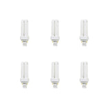 13W Equiv PL CFLNI Quad Tube 2-Pin Plug-in GX23-2 Base Compact Fluorescent CFL Light Bulb, Cool White 4100K (6-Pack)