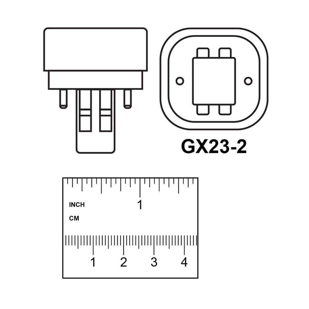 13W Equiv PL CFLNI Quad Tube 2-Pin Plug-in GX23-2 Base Compact Fluorescent CFL Light Bulb, Cool White 4100K (6-Pack)