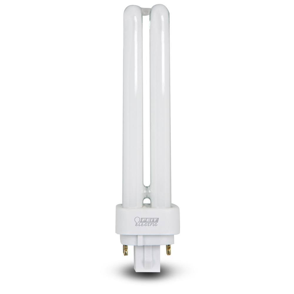 18W Equiv PL CFLNI Quad Tube 4-Pin Plug-in G24Q-2 Base Compact Fluorescent CFL Light Bulb, Soft White 2700K (6-Pack)