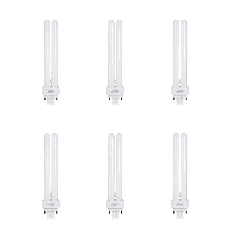 Philips 26W Equiv PL CFLNI Quad Tube 4-Pin Plug-in G24Q-3 Base CFL Light Bulbs, Cool White 4100K (6-Pack)