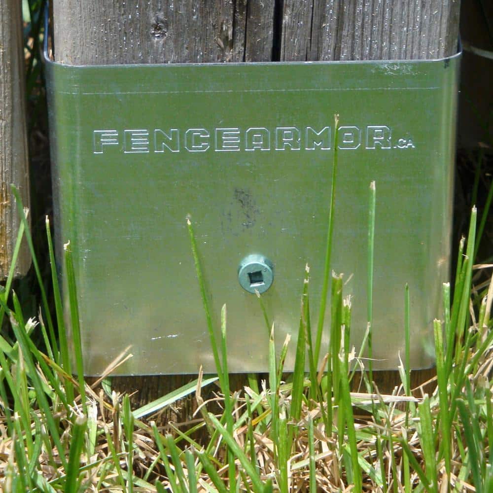 Fence Armor Galvanized Steel Fence Post Guard 3.5 in. L x 3.5 in. W x 3 in. H for Wood