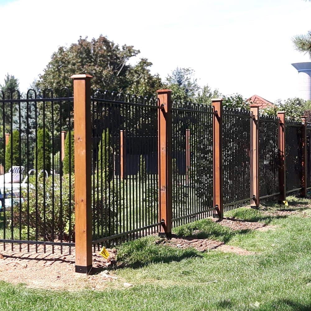 Fence Armor Black Fence Post Guard 4.5 in. L x 4.5 in. W x 3 in. H for Wood