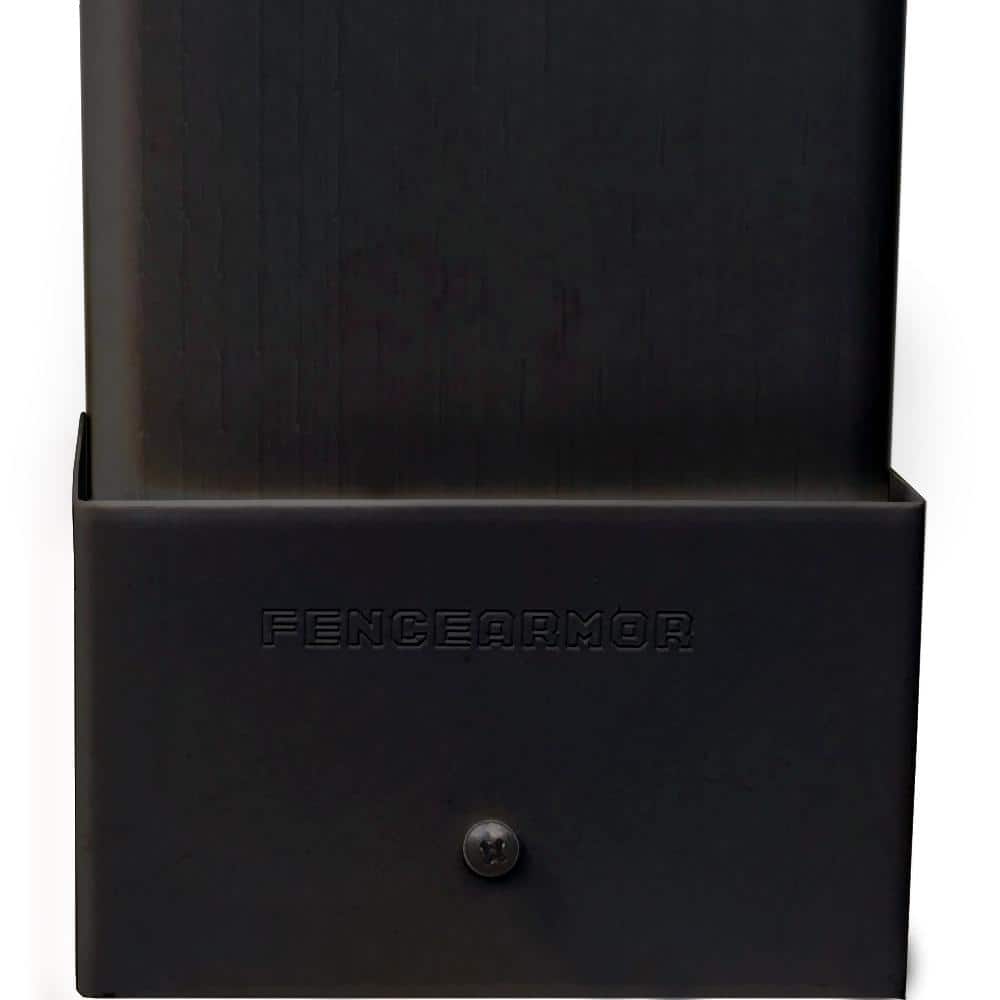 Fence Armor Black Fence Post Guard 4.5 in. L x 4.5 in. W x 3 in. H for Wood