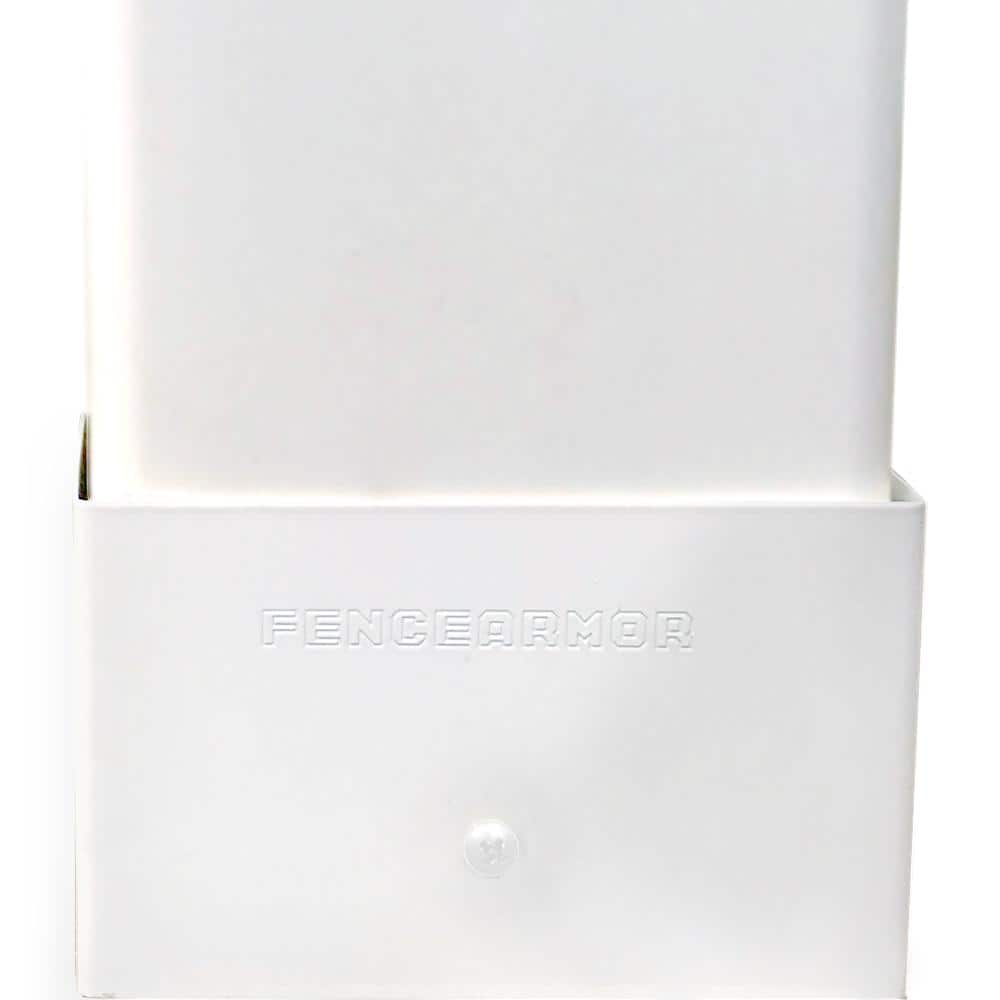 Fence Armor 6 in. L x 1/4 ft. H x 1/2 in. D White Demi Fence Post Guard for Wood or Vinyl