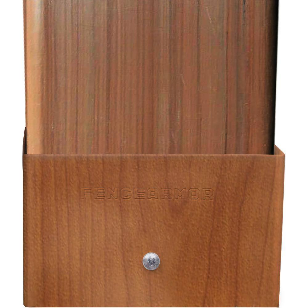 Fence Armor Redwood Demi Fence Post Guard 5.5 in. L x 3 in. H x .5 in. D for Wood
