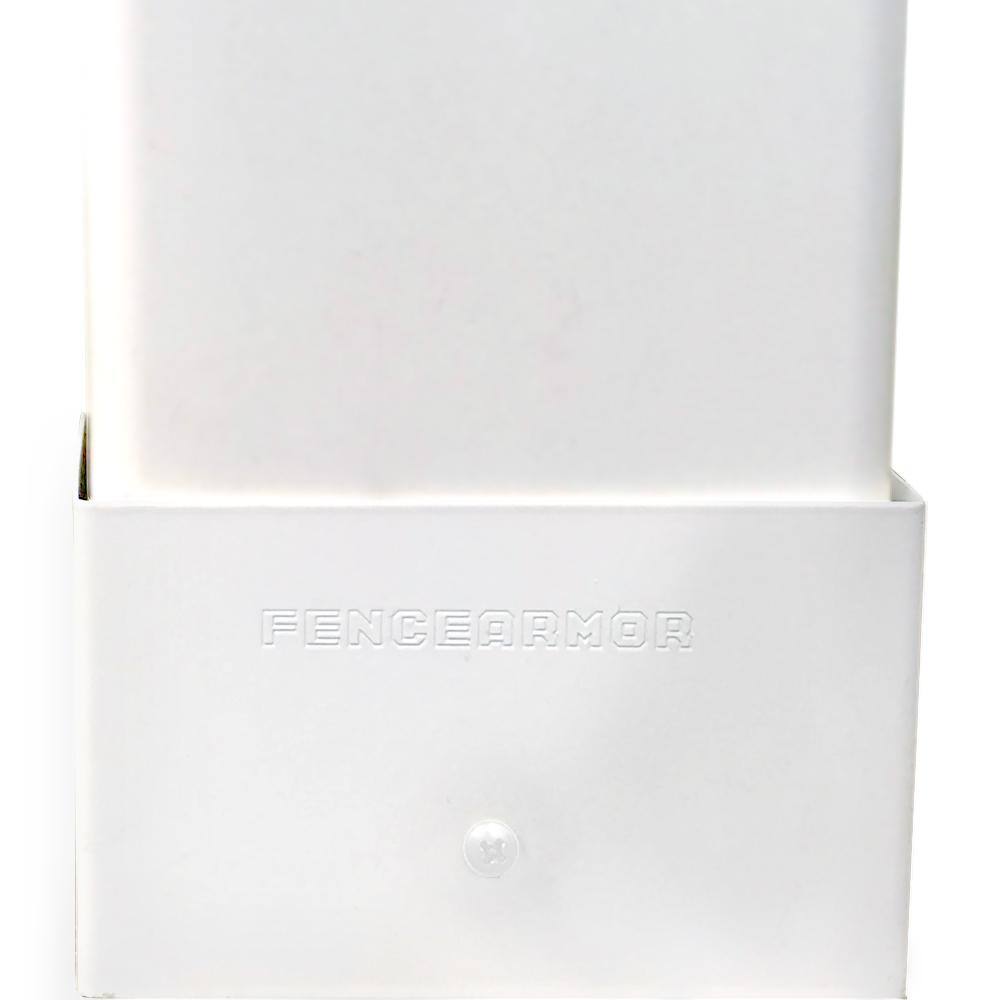 Fence Armor White Demi Fence Post Guard 5.5 in. L x 3 in. H x .5 in D for Wood