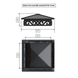 FENCE & DECK RITE Unique design post caps, fits standard 4x 4 posts. Reinforced black polypropylene. 30 pcs