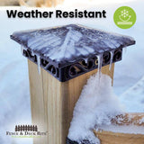 FENCE & DECK RITE Unique design post caps, fits standard 4x 4 posts. Reinforced black polypropylene. 30 pcs