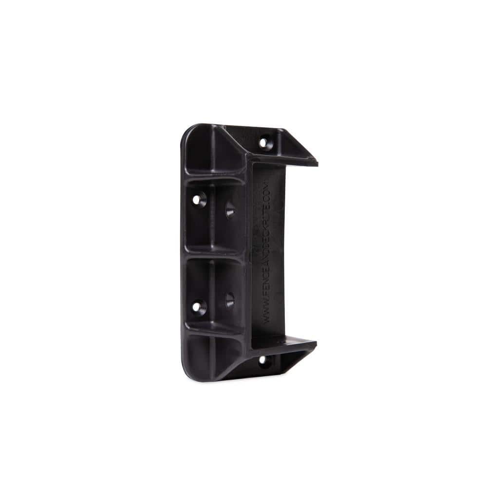 FENCE & DECK RITE 2 in. x 4 in. Privacy Fence/Wall Brackets Fits Standard Railings Reinforced Black Polypropylene (48-Piece)