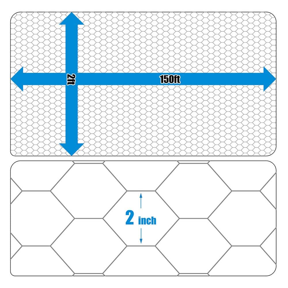 Fencer Wire 2 ft. x 150 ft. 20-Gauge Poultry Netting with 2 in. Mesh