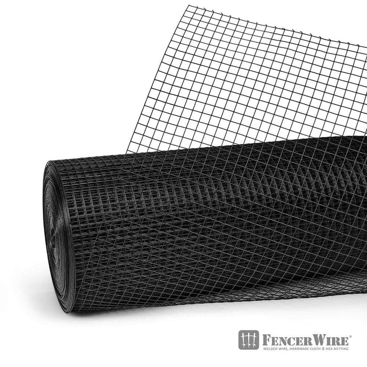 Fencer Wire 1/2 in. x 3 ft. x 100 ft. 19 Gauge Black Vinyl Coated Hardware Cloth, Multiple Use Welded Wire Fencing Roll