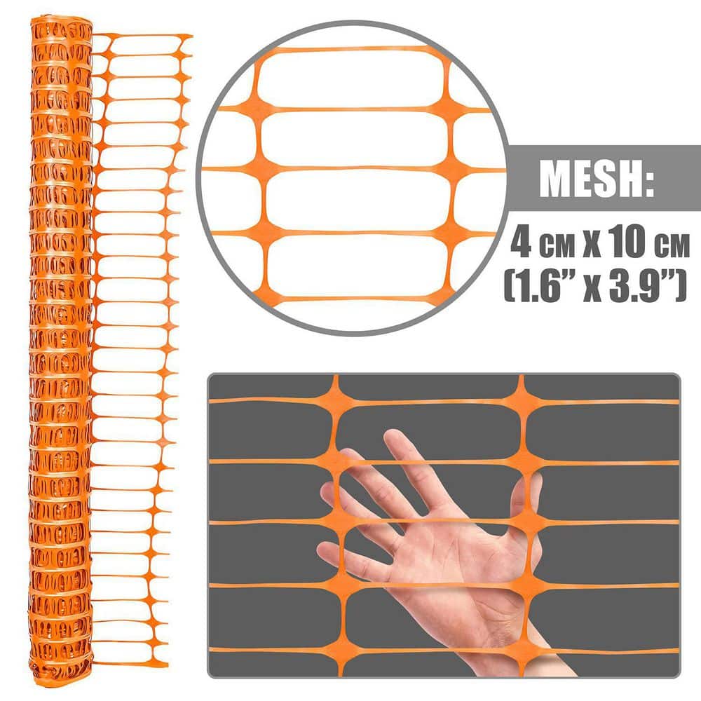 Fencer Wire 4 ft. x 100 ft. Outdoor Safety Fence, Plastic Fencing Roll for Construction Fencing Pet Fencing and Event Fencing