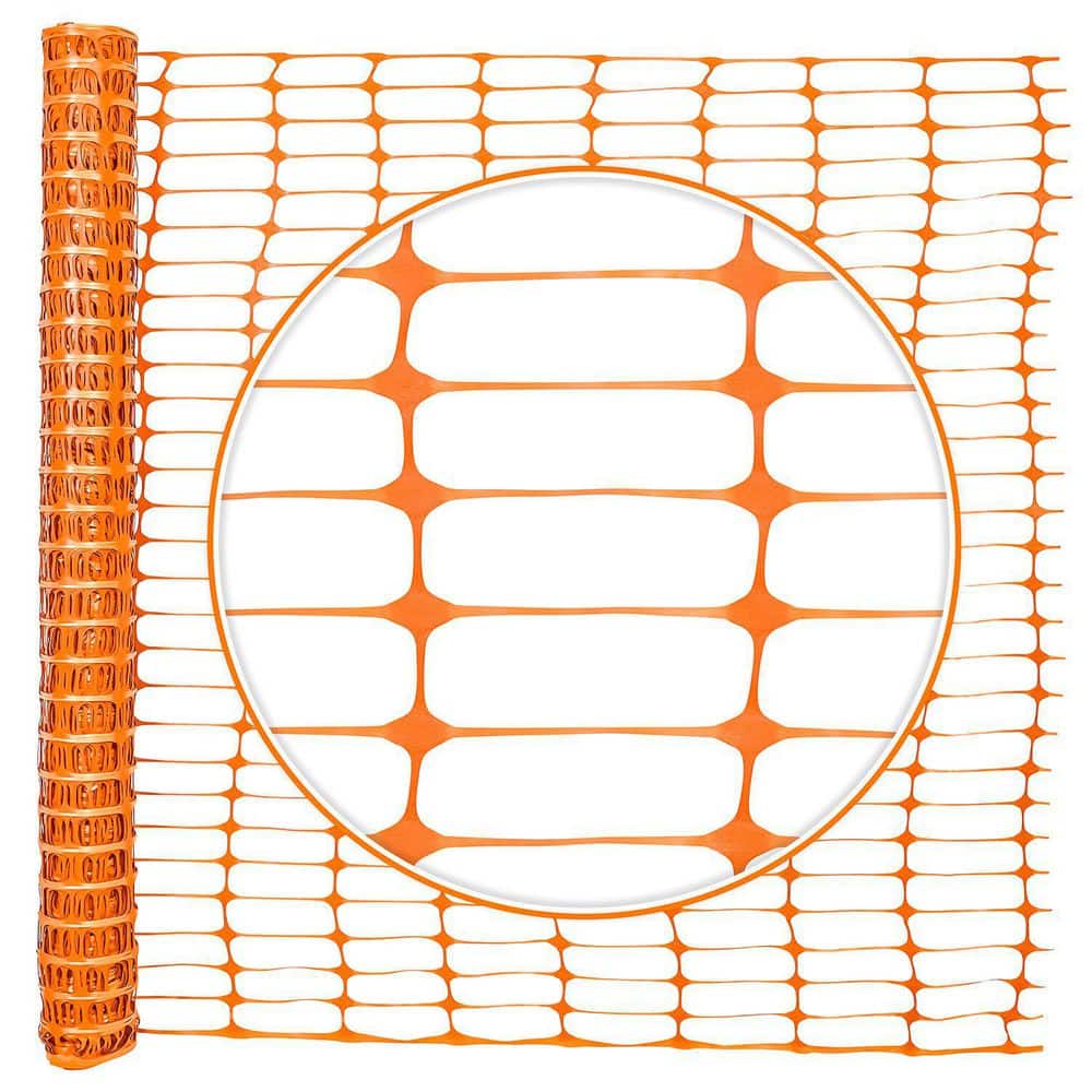 Fencer Wire 4 ft. x 100 ft. Outdoor Safety Fence, Plastic Fencing Roll for Construction Fencing Pet Fencing and Event Fencing