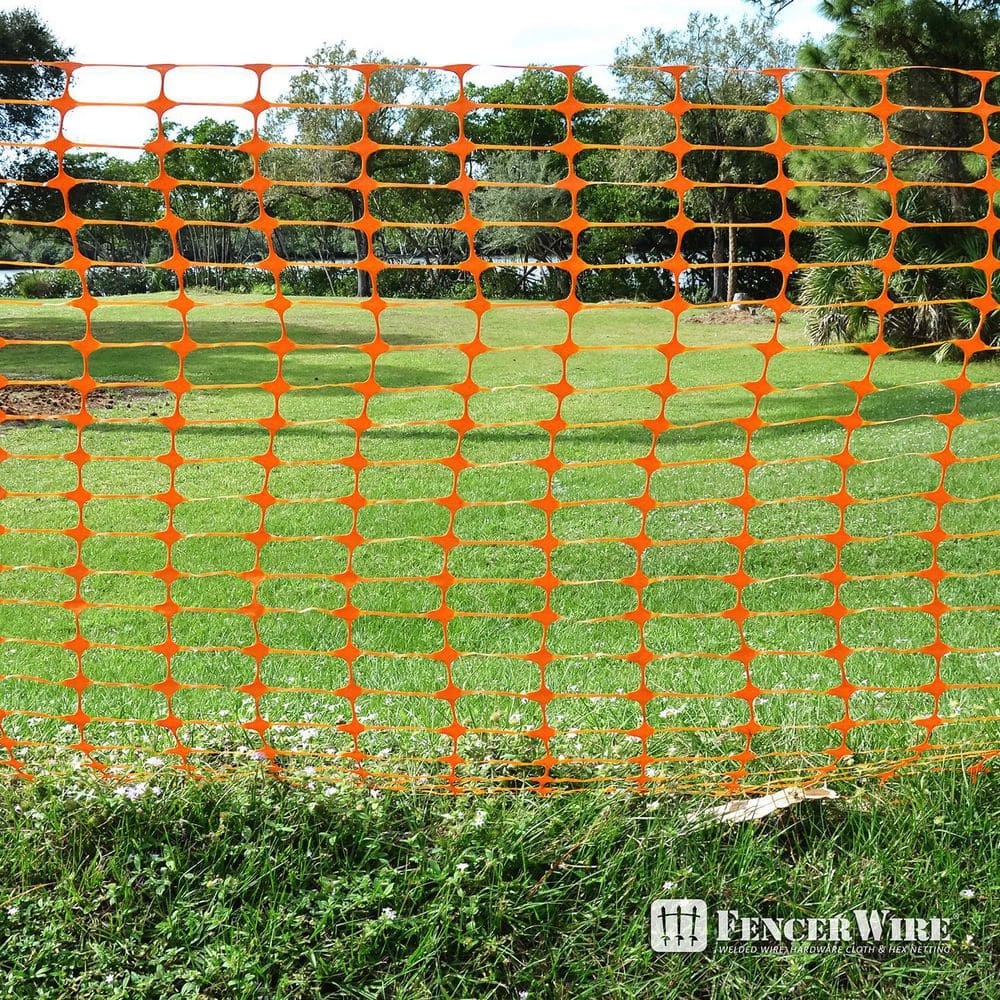 Fencer Wire 4 ft. x 100 ft. Outdoor Safety Fence, Plastic Fencing Roll for Construction Fencing Pet Fencing and Event Fencing